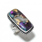 Natural Spiny Oyster Gemstone Handmade 925 Sterling Silver Ring Size 10 f3h24