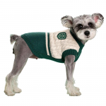 Koerakassi kampsun Kolledži stiilis talvised lemmikloomariided v&auml;ikestele ja keskmistele koertele Kutsika Kootud Vest Bulldog Teddy Chihuahua soe kampsun S roheline