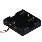 Karbihoidik 4 x AA jaoks koos traatjuhtmetega, plastikust patarei hoiukarp