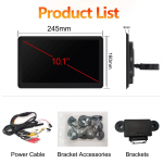 10,1-tolline 4K Android 13 kaasaskantav autoteleviisor peatoe monitoriga tahvelarvuti WiFi ja Bluetoothiga, IPS-ekraani tugi telefoni juhtimise peegli link 2G+32GB 8-core 2GB+32GB
