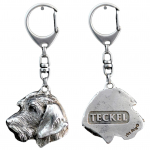 Dachshund Wire-haired, Wiener dog, Badger dog II - Silver-plated key ring with dog, handbag decoration, backpack pendant by Art-Dog brand