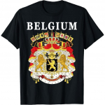Belgia embleem, Belgia rahvusvapi kroon, MMA, kickboxing, UFC, Muay Thai, T-s&auml;rk, vintage m&auml;rk, retrotr&uuml;kk, meestele ja naistele, l&uuml;hikeste varrukatega, &uuml;mar kaelus S