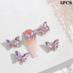 5 tk Luksuslikud Butterfly Nail Art Charms 3D Jaapani sulamist kikilips Ehted K&uuml;&uuml;nte kaunistamiseks isetegemise tarvikud
