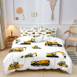 3D Joonisfilm Insenerauto Voodipesu Poiss Laps Beebi Udusulgedest Tekikott Padjap&uuml;&uuml;r 2/3 Mugavuskatte &Uuml;heinimesevoodi Kaheinimesevoodi Kingitus Baby 100x135cm