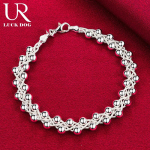 925 naelsterlingit h&otilde;bedast t&auml;is viinamarjahelmestest ketiga k&auml;ev&otilde;ru Moodsad ehted 20CM