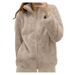 Naiste fliisist lukuga jakk Kerged s&uuml;gisjoped Suures suuruses talvejoped L khaki