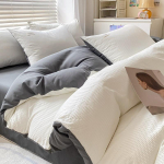 P&otilde;hjamaade tuulega pestud puuvill, neljaosaline puhtast puuvillast tekkide komplekt Lihtne voodipesu 1.2m bed