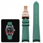 Klassikaline k&otilde;rgekvaliteediline kumer otsaga kummist kellarihm Tudor Black Bay GMT kellarihma jaoks kokkupandava pandlaga Must Sinine Punane 22mm Randmerihm 22mm