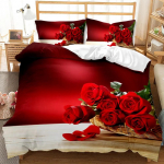 Roosi tekikotikomplekt Roosa roosimustriga voodipesukomplekt &Otilde;itega lilleline teema Tekikomplekt T&uuml;drukutele Naistele Elegantne pol&uuml;ester voodipesukomplekt 70x133cm 2pcs