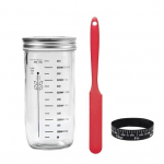 Sourdough stardipurgi komplekt laia klaasiga 42 oz laia suuga fermentaator riidest kaanega Spaatliga aja m&auml;rgistused metallkaanega termomeeter korduvkasutatavad k&uuml;psetustarbed A