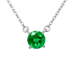 LOVA LOLA VAN DER KEEN - Solitaire kaelakee - Prestiižid ehted - S&uuml;nteetiline smaragd - 925 Sterling h&otilde;be - Naiste ehted