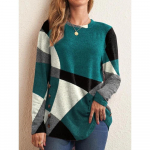 JPNTKY Naiste vabaaja s&uuml;gistalvised pikkade varrukatega O-kaelusega pluusid ja s&auml;rgid S roheline