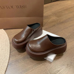 Moodsad platvormkingad naistele sussid mood elegantne libisemine paksu p&otilde;hjaga slaidid kingad daamid vabaaja t&auml;nava stiilis sandaalid kingad 35 kohv