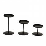 K&uuml;&uuml;nlajalg K&uuml;&uuml;nlaalus K&uuml;&uuml;nlajalg Matt Ketas Must Metall Raud Kaunistused Pulmakaunistused Candelabro M&auml;lestusk&uuml;&uuml;nlahoidjad 3pcs must