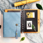 Isekleepuv fotoalbum juubeliks, vintage paari meisterdamise kaardialbum, salvestussalvestuste v&auml;ljal&otilde;igete album, m&auml;luraamatud, 6-tolline pulm helesinine v&auml;rv