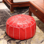 Trendikas Maroko PU-nahast Pouf Tikandiga K&auml;sit&ouml;&ouml; Hassock Ottomani Jalatugi 55cm Kunstnahast T&auml;itmata Padi Kodu K&auml;sit&ouml;&ouml;