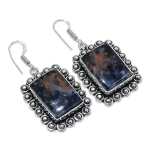 Natural Sodalite Gemstone 925 Sterling Silver Jewelry Earring 2.01 b9j24