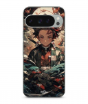 Coque - MANIACASE - Google Pixel 9 Pro - Souple - Silicone - Demon Slayer Tanjiro