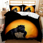 Must Panter Tekikott Komplekt Lastele Poisid T&uuml;drukud Safari Gepard Tekikott Sinine Tuli Metsloom Pol&uuml;ester Kuninganna Voodipesu Komplekt EU Single 135x200cm
