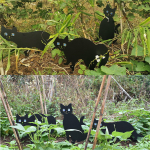 3x Black Cat Metal Decorative Garden Stakes Silhouette Statues Easy to Install Halloween Decoration