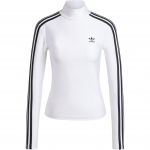 Adidas Originals 3-triibuline k&otilde;rge kaelusega kitsa l&otilde;ikega pikkade varrukatega T-s&auml;rk Naiste topid Valge JG1535 XS