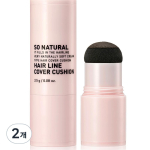 So Natural Hairline Cover Cushion 2.5g, dark brown, 2 pieces black