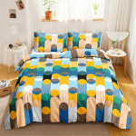 Boheemlik tekikottide komplekt Tume sinine Geomeetriline Regulaarne muster Etniline Boho Valge Kahekohaline Queen King Suurus Pol&uuml;ester Tekikate 135x200cm 2pcs
