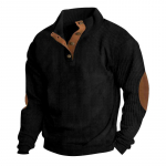 Meeste Retro 5XL Sametist P&uuml;stkrae Pullover Jakk S&auml;rk L must