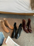 Viinamarjaema Burgundia Prantsuse Ehtne Nahk Pahkluusaapad - Elegantne, Ruudukujuline Nina, Paks Konts, Retro Stiil, Naiste Mood. 40 must