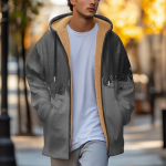 Men's thick zipper pocket jacket with pockets inserted into cotton jacket XXXL