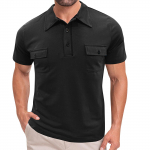 Meeste vaba&otilde;hu l&uuml;hikeste varrukatega topelt taskutega pusa kraega topi ja T-s&auml;rgiga XL