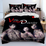Uus film The Vampire Diaries voodipesukomplekt &Uuml;hekohaline Kaksik T&auml;issuuruses Kuninganna Kuningas Suuruses Voodikomplekt T&auml;iskasvanud Laps Magamistuba Tekikotikomplekt Kodutekstiil EU Twin 135x200cm