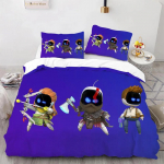 Astro Bot Armas multikas Voodipesukomplekt Tekikomplekt &Uuml;hekohaline Kahekohaline Voodi King Size Voodikomplekt T&auml;iskasvanud poisid Magamistuba Tekikott Padjap&uuml;&uuml;r 135X200cm-2pcs