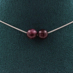 Pierres et Min&eacute;raux. Collier 2 perles Grenat 8 mm. Chaine en acier inoxydable Collier femmes, hommes. Taille personnalisable.