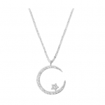 Crescent Moon Star kaelakee Cubic Zirconia Star Moon Ripats Kaelakee Ehted Kingitus naistele teismelistele t&uuml;drukutele kuldne