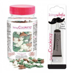 D&eacute;cors sucr&eacute;s dinosaures 55 g + Stylo de gla&ccedil;age noir