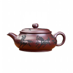 180ml Yixing Lilla Savi Teekann K&auml;sitsi Valmistatud Avatud Ahjuga Kaheksa Hobuse Pott Toores Maak Antiikne Punane Muda Teekann S&otilde;elaga Zisha Teekomplekt