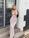 Elegantne lilleprinteriga libisemine seljata seksikas bodycon Maxi balli kleit Suvised naiste komplektid S&uuml;nnip&auml;evapeo festivali Y2K kleidid S
