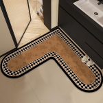 Vanaaegne L-kujuline s&uuml;damega nurgavannimatt: Vett absorbeeriv, libisemiskindel, esmaklassilised materjalid 120x120cm [Water-Absorbent Leather]