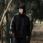 Meeste kevad/s&uuml;gis kapuutsiga tuulejope: Kolme baariga p&auml;ikesekaitse, tuulekindel, paaristiil v&auml;lisspordiks XL must