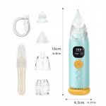 Electric automatic nasal aspirator with light and music includes 3 suction heads and 1 tweezer