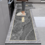 Marmorimustriga K&ouml;&ouml;gi &Otilde;livastane Diatomiitmuda Matt: Vett imav, Kiiresti kuivav, Libisemiskindel, Lihtne hooldada. 40*150CM Water Absorbent Quick-dry Non-slip