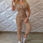 Women's Fashion Clasp Pocket Cargo Romper S
