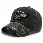 Naiste Denim Baseball Cap Tikitud Peak Cap meestele Snapback M&uuml;ts P&auml;ikesesirmi m&uuml;tsid must
