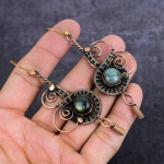 Labradorite Handmade Copper Wire Wrap Jewelry Earring 3.59 n5z88
