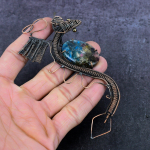 Copper Multi Tourmaline Handmade Copper Wire Wrap Dragon Gift Pendant 4.53 w9a77