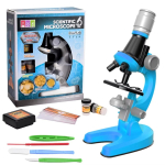 Zoom Laste Mikroskoop Bioloogia Labor LED 1200x Kooli Teaduskatse Komplekt Haridus Teaduslikud M&auml;nguasjad Kingitused Lastele Teadlasele sinine