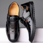 Suvised meeste sandaalid Mugavad &otilde;&otilde;nsad libisemiskindlad pehmed jahedad valgustusega hingavad T&auml;iesti sobivad klassikalised kantavad moes vabaaja nahast sandaalid 38