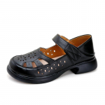 uued suvised naiste ehtsast nahast sandaalid naiste sandaalid mugavad madalad sandaalid vabaaja jalan&otilde;ud naiste &otilde;&otilde;nes kingad CN 41 must