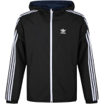 Adidas Originals Rev Wb Kleebis Triibulise Logoga Vabaaja Kapuutsiga Tuulejope Kahepoolne Jope Meeste jakid Must DX4218 S